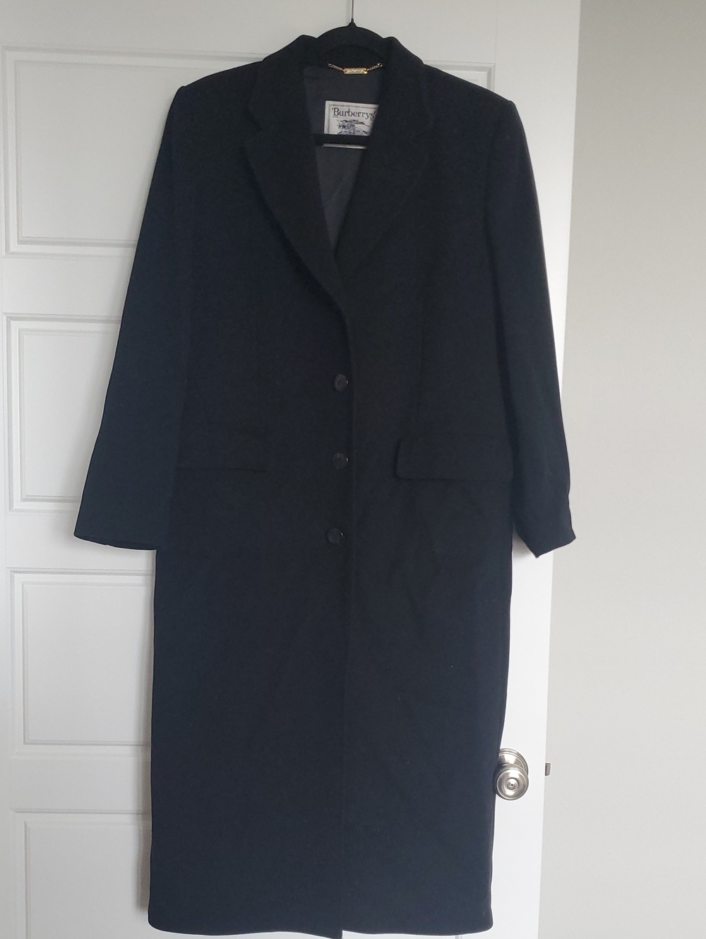 Vintage Burberrys Black Wool Coat